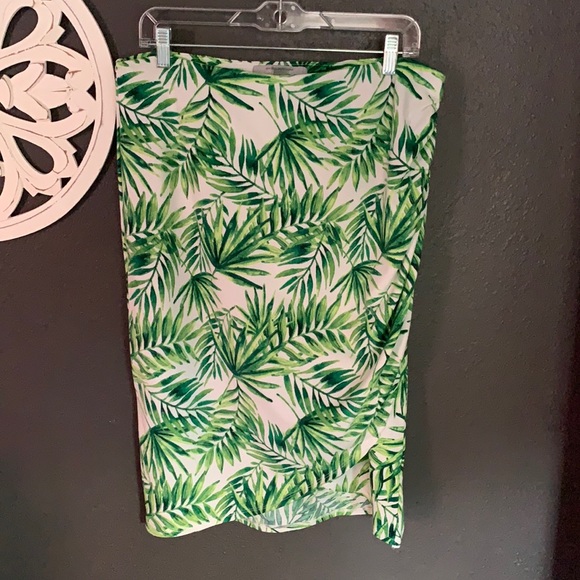 Palm print faux wrap skirt large - Picture 1 of 6